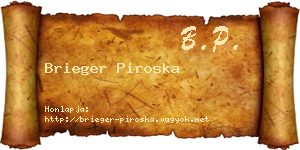 Brieger Piroska névjegykártya