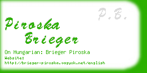 piroska brieger business card